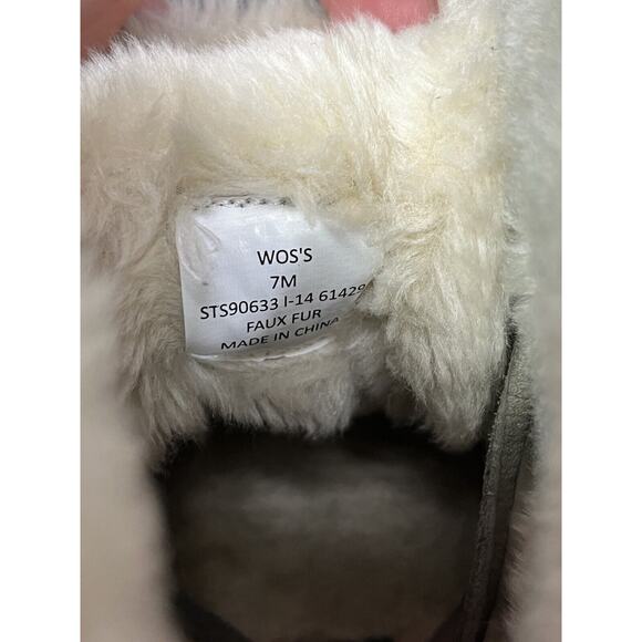 Sperry Top Sider Boots Womens 7M MacKenzie Faux Fur Black Moccasin Ankle Bootie - Picture 4 of 7